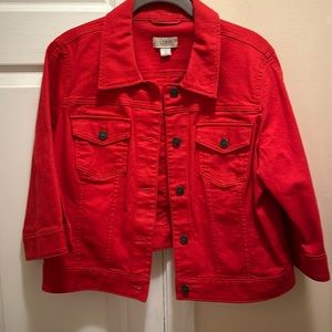 LOFT red denim jacket - 3/4 sleeves - new condition size L